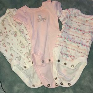 Set of three girl onesies Preemie